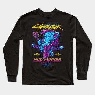 Cyberpork 2019: Mud Runner. Black Long Sleeve T-Shirt